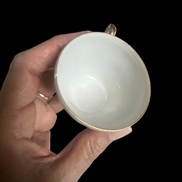 Vintage Sterling China Floral Gold Opalescent Demitasse Set Of 6 Cups & Saucers - Picture 9 of 9